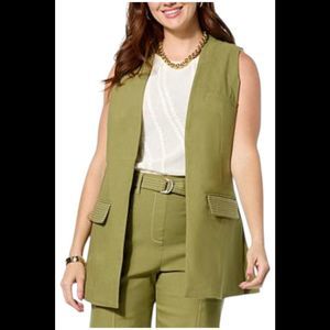 GREY by Jhoan Sebastian Women's Swing Vest w White Topstitch Seaweed - Regular